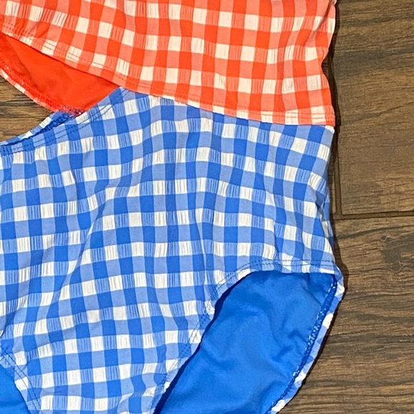 Wonder Nation Girls Gingham Swim Suit - Picture 3 of 6